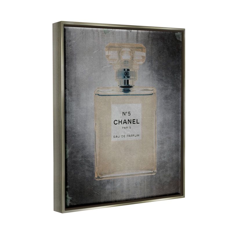 «Dark Fashion Brand Perfume Bottle» par Graffi * Tee Studios, impression, 31" H x 25" W x 1.7" D, Cadre flottant gris lustré