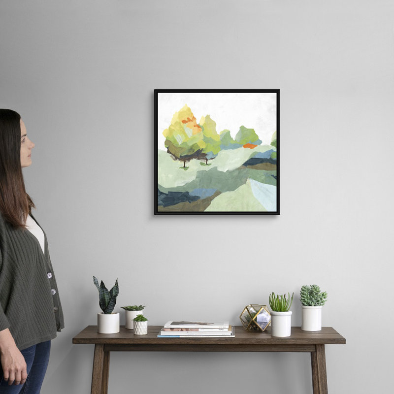 Reproduction d’art sur toile « bloquée II » par Isabelle Z, 22" H x 22" W x 1.75" D, Cadre noir