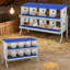 Boîtes de nidification en métal pour poules-8 boîtes de nidification pour poulets avec pattes de fixation pour œufs, boîtes de pondeuses murales pour poules et poulailler, bleu