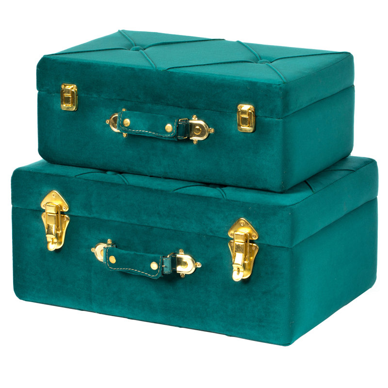 Hillwood 2 Piece Manufactured Wood Accent Trunk, Green