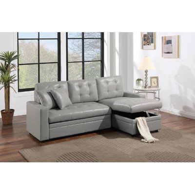 Yinn 2 - Piece Vegan Leather Sectional -  Latitude RunÂ®, 08FE6C2CFD1243F49A4CA95CE2E22AEB