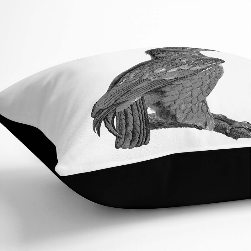 Square Throw Cushion, 40cm H x 40cm W x 15cm D, Black