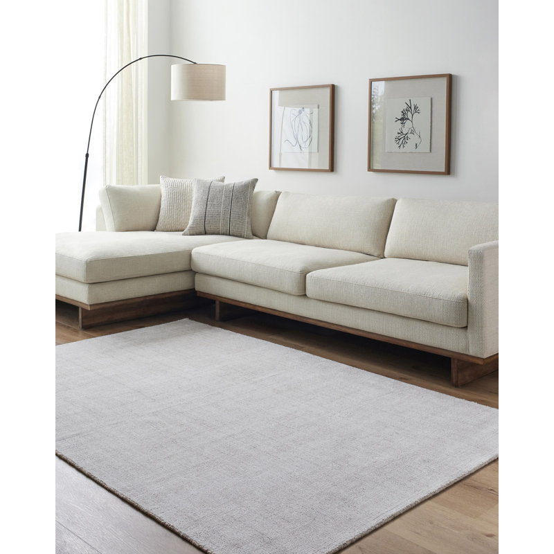 Tapis ivoire en fibres naturelles / polyester tissé à la main Disument, Rectangle 12 pi x 15 pi
