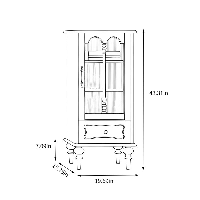 Armoire de rangement de salon rétro