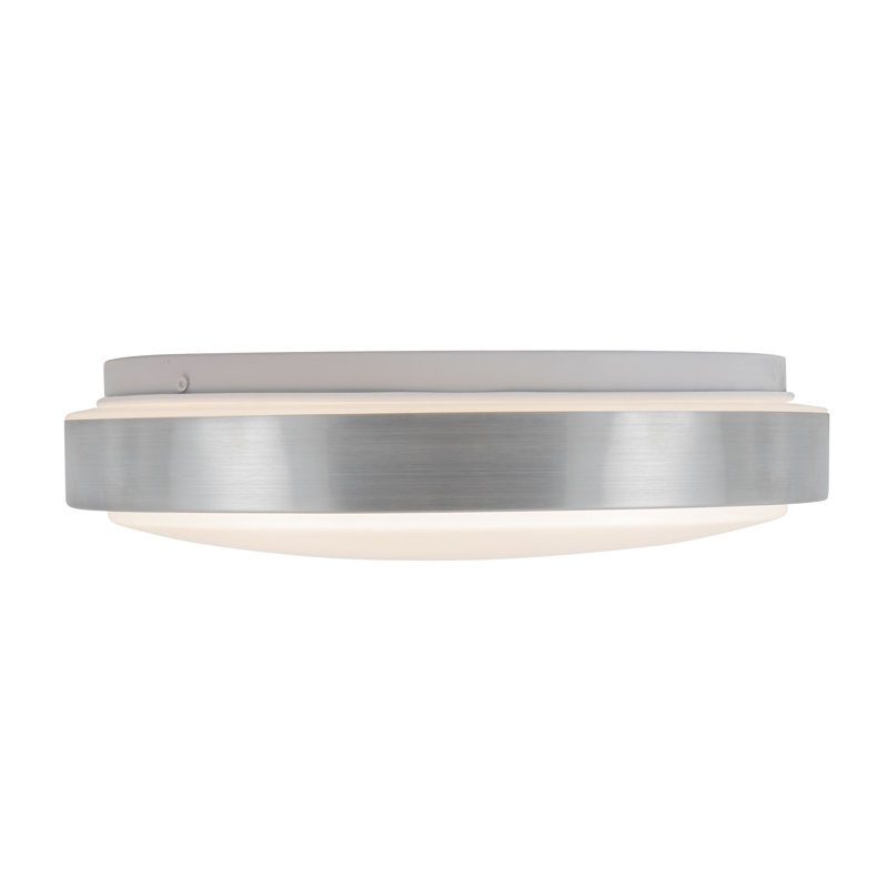 Yanis 12-in Black dimmable LED Flush Mount, Nickel
