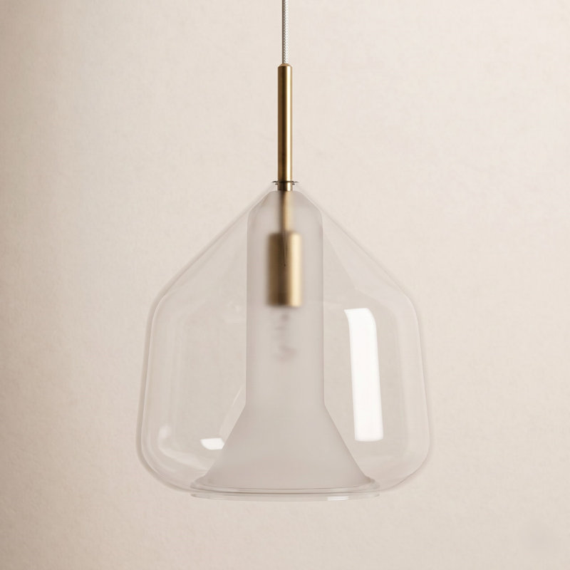 Ryia 1 - Light Single Pendant, Satin Brass, Clear