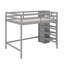 Lit mezzanine double avec garde-robe de rangement-389097639