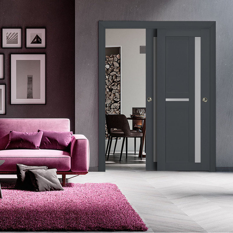 Portes de placard Veregio, Antracite, 48 po x 84 po