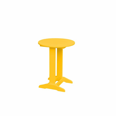  Poly Composite Round Balcony Side Table, Lemon Yellow