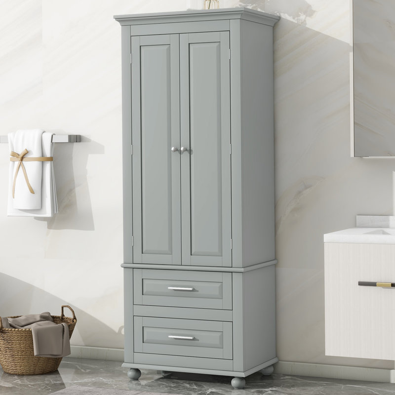 Bellamy 62.5'' Freestanding Bathroom Cabinet, Gray