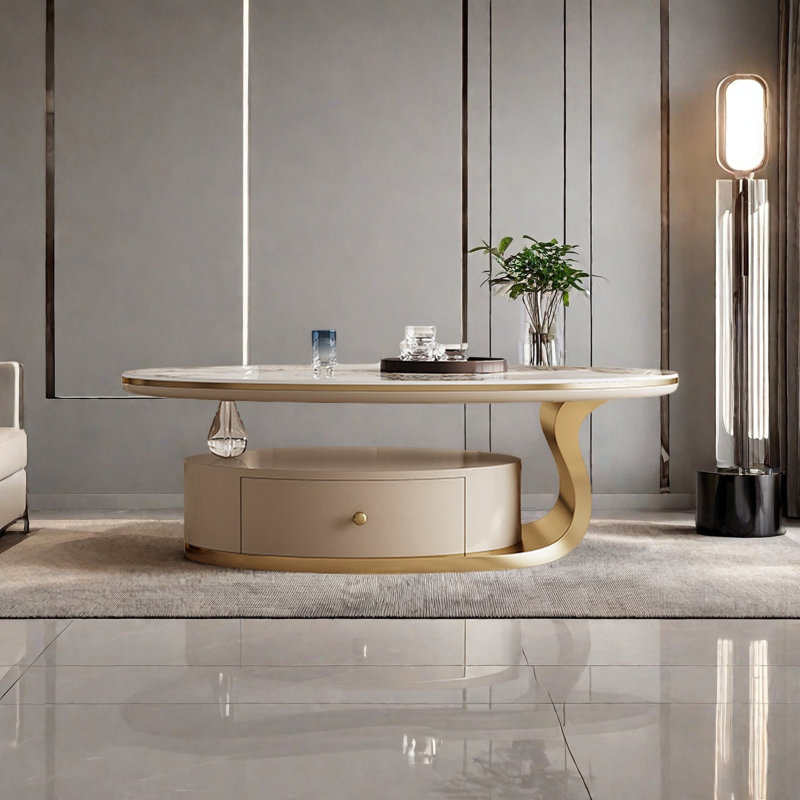 Table basse Modern Light Luxury, Doré
