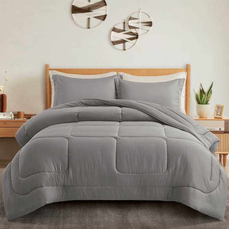 Ensemble d'édredon en microfibre 3 pièces , Édredon très grand + 2 taies décoratives très, Vert