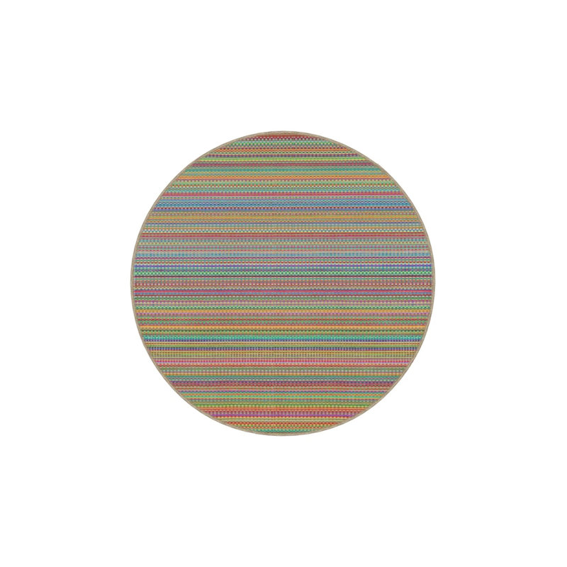 Tapis tissé à rayures Modern, Rond 4 pi