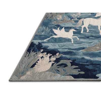 Machine Washable Gray Area Rug