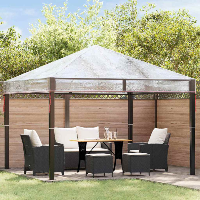 VidaXL Transparent PVC Awning, 26cm H x 300cm W x 300cm D