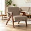 Fauteuil Nickelson recouvert de lin avec cadre en bois-135545909