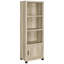 Distressed Pine 3 - Shelf Media Tower, Engineered Wood, Four Storage Compartments, For Limited Space Living Wood Tower With Finish, Vertical Design, Home Accessories And Display