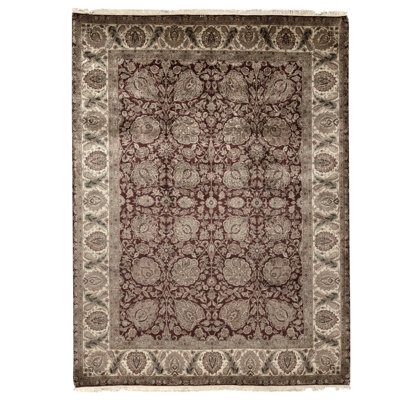 High-Quality Hand-Knotted Red And Cream Area Rug