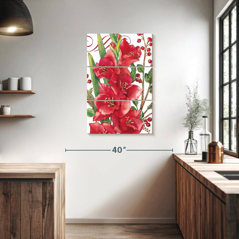 Harnek fleurs et baies glaïeuls, H 38 po x l 24 po