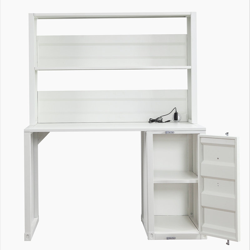 Bureau d'écriture avec huche Cargo Finish, Blanc