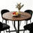 43.3" Round Extendable Dining Table Set For 4, Mid-century Modern Walnut Finish Mdf Kitchen Table With Cross Base & Upholstered Chairs, Space-saving Dining Room Furniture Set-1895374831