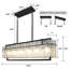 40'' 6-Light Black Linear Chandelier with Water Ripple Textured Glass Panels – Industrial Pendant Lighting for Kitchen Island & Dining RoomIsland Living Room Rectangular Lighting-1210933509