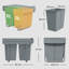 PP, ABS, Metal Handle Pull Out Rubbish Bin - 40L