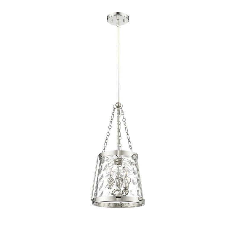Luminaire suspendu conique à 3 lumières Kaiona, Nickel poli
