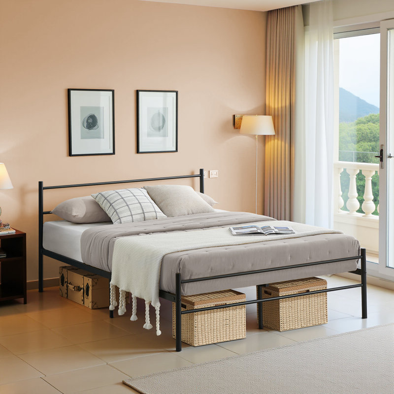Camarda Open-Frame Bed, Small Double (4'), Black