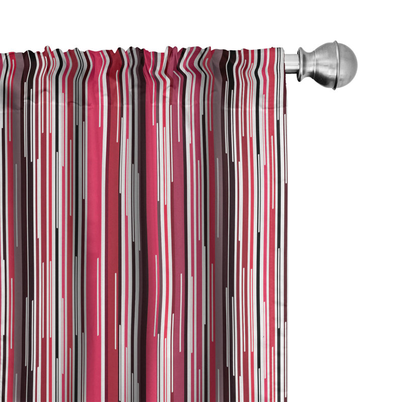 Striped Semi-Sheer Rod Pocket Sliding Panel, 28" x 95"
