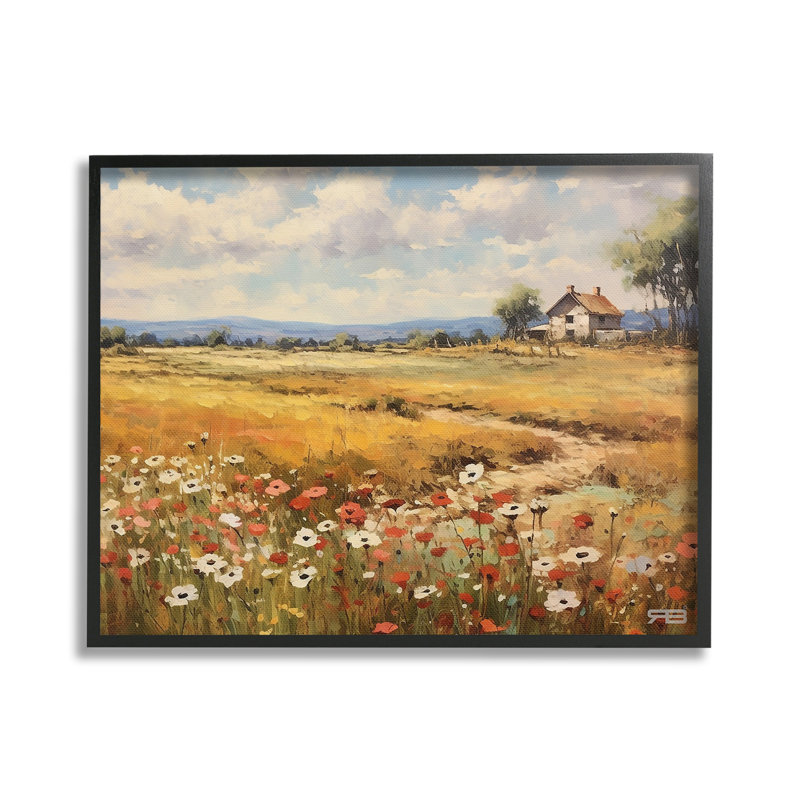 Art champêtre, "Giclée" par RB, Giclée encadrée noir minuit, H 16 po x l 20 po
