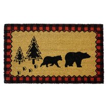 Indoor Funny Doormat for Entryway Brown Bear Welcome Mats for Front Door  Western Rustic Shoe Mat Cabin Decor Floor Mat Non-Slip Rug