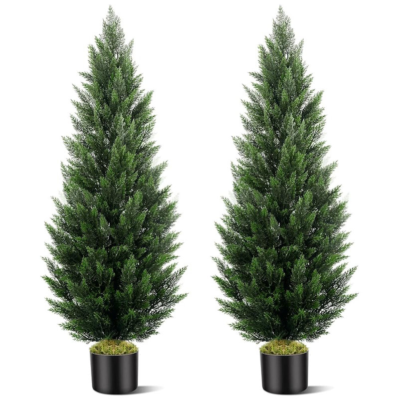 Cèdre artificiel dans un pot, faux arbre, H 59 po x l 21,6 po x P 21,6 po