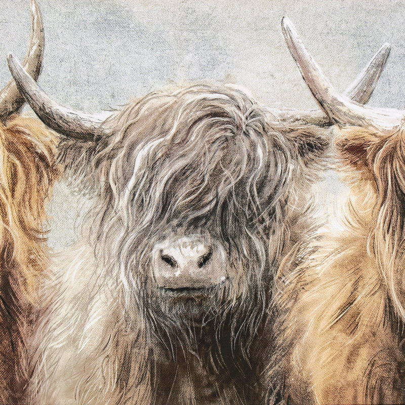 Three Of A Kind by Charlotte Oakley - Single Picture Frame Painting, 52.5cm H X 122.5cm W