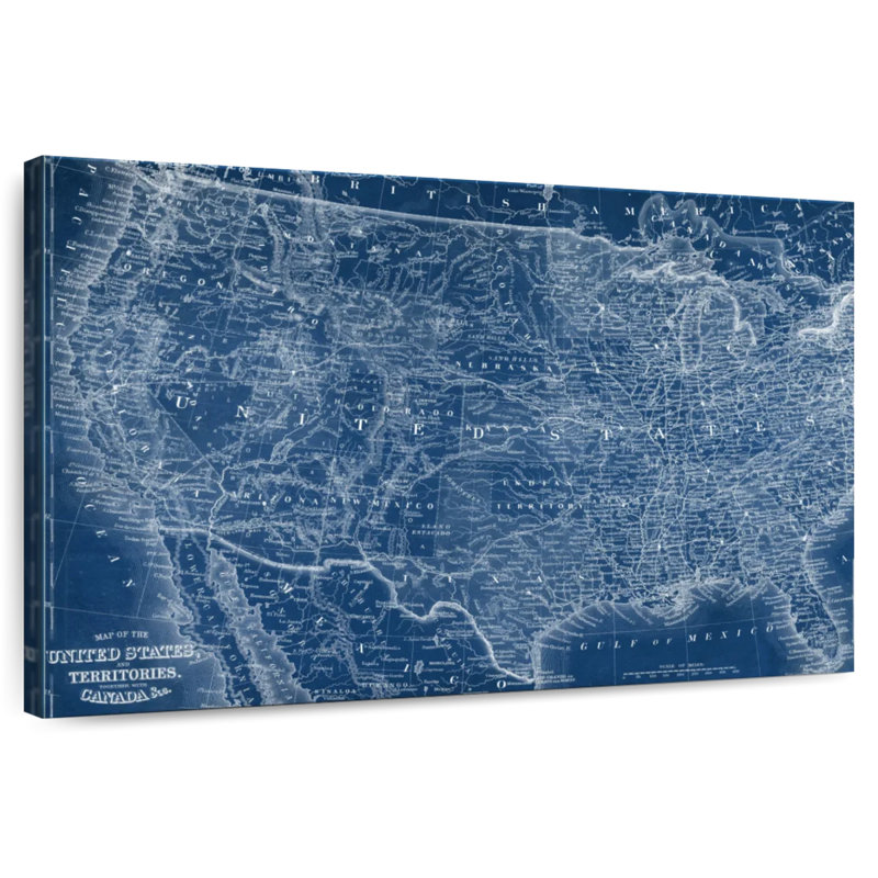 Carte des États-Unis à Aliaz, H 32 po x l 48 po