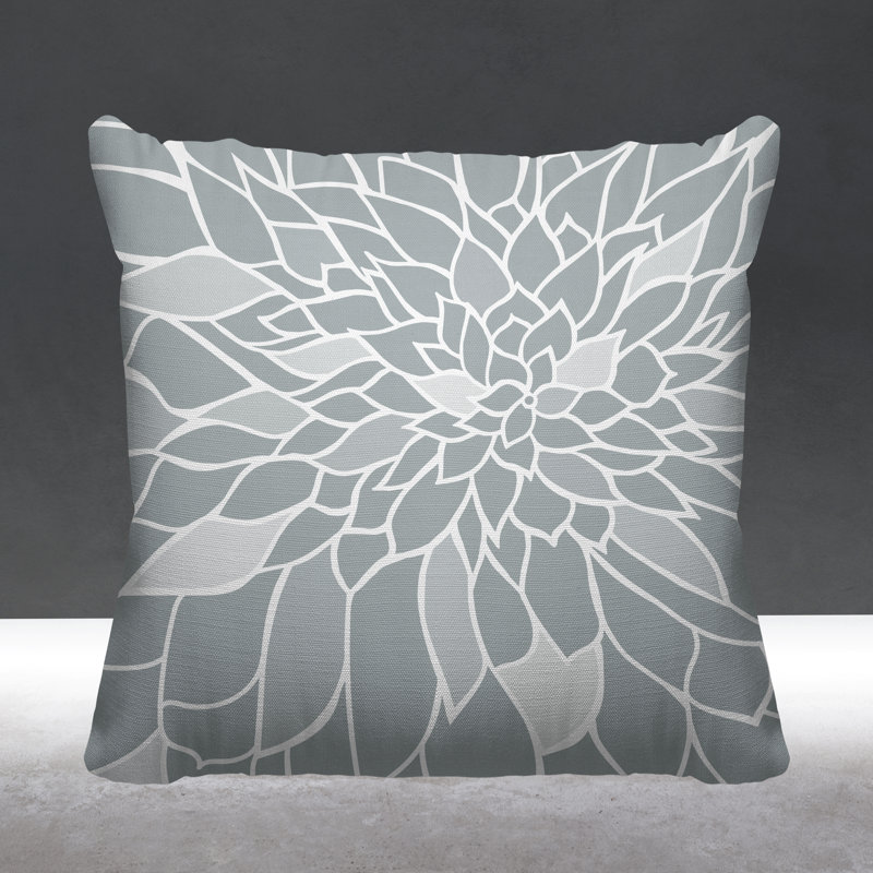 Coussin Raina, L 15 po x H 15 po, Gris
