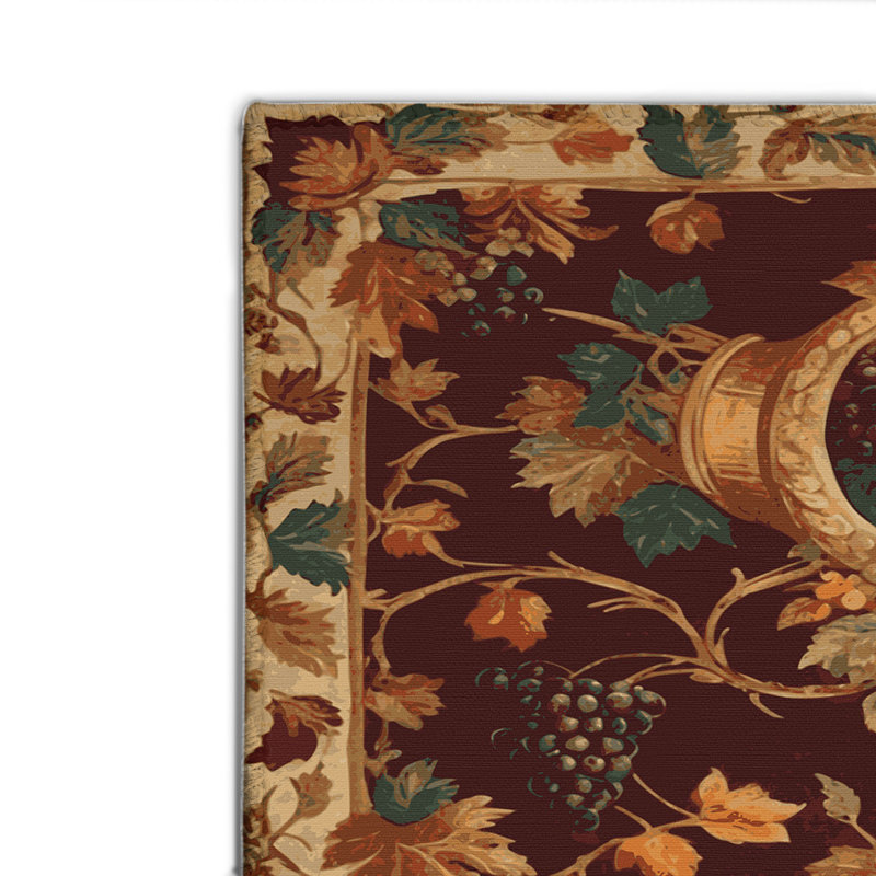 French Brown Indoor and Outdoor Area Rug, Rectangle 8' x 10'