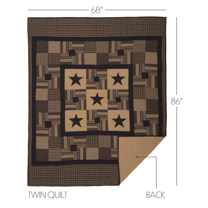 American Traditional Cotton Patchwork Quilt, Twin