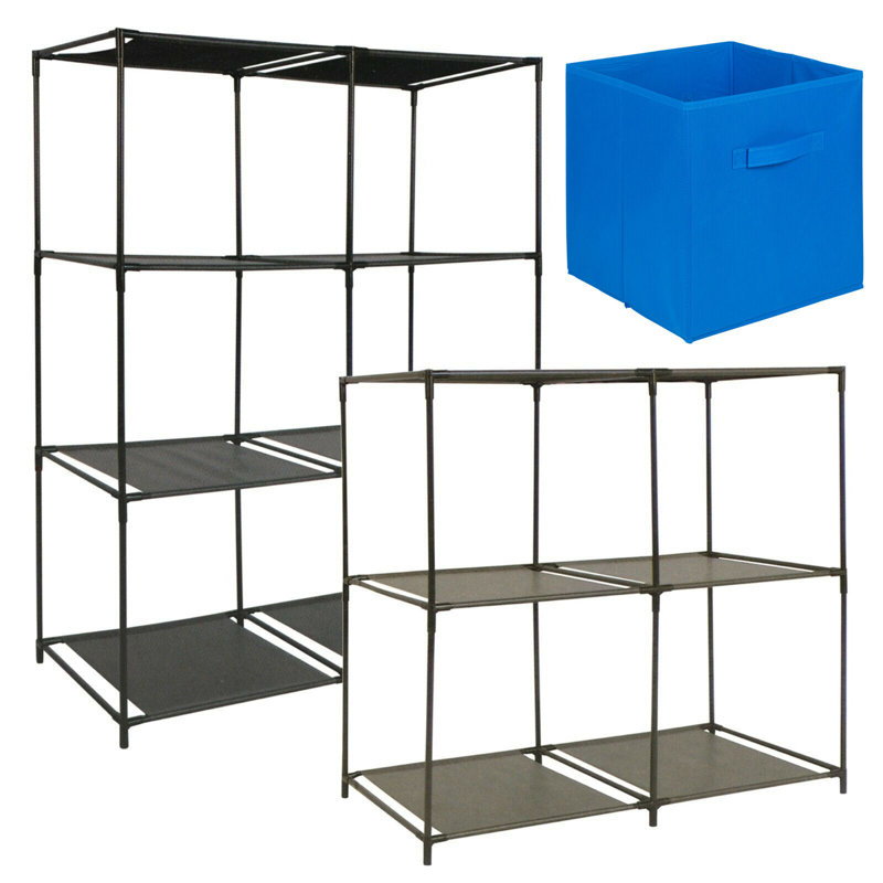 Iron Standard Bookcase, Royal Blue, Standard (2 Shelf Tiers), H68.5 x W70 x D34.5cm