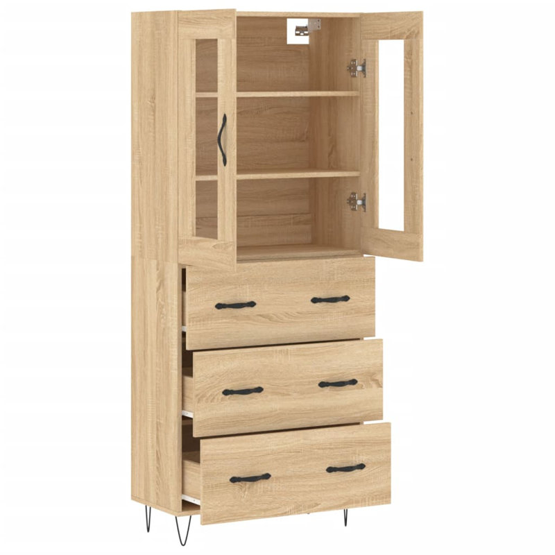 Tetteh 2 Door Manufactured Wood Wardrobe, Sonoma Oak