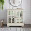 Vitrine lumineuse à DEL, vitrine antique avec tablettes réglables, vitrine de qualité rétro avec portes en treillis, bibliothèque élégante et armoire de rangement pour la décoration intérieure et l'organisation-561405763