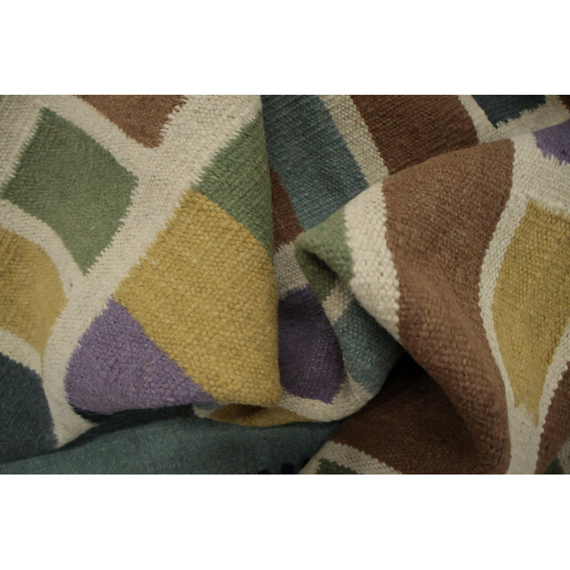 Geometric Kilim Square Wool Area Rug 10x10