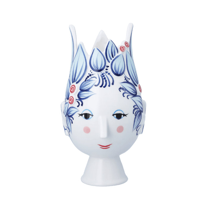 Vase Titania, bleu, hauteur 9,8 po