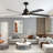 65-Inch Black Ceiling Fan With Dimmable LED Light, 5-Blade Quiet Design With Remote Control For Living Room & Bedroom