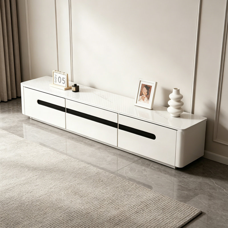 Abberbury, H 11,81 po x L 70,86 po x l 11,81 po, Blanc / noir / gris
