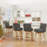 Malakeh Swivel Upholstered Counter Stool with Solid Wood Frame