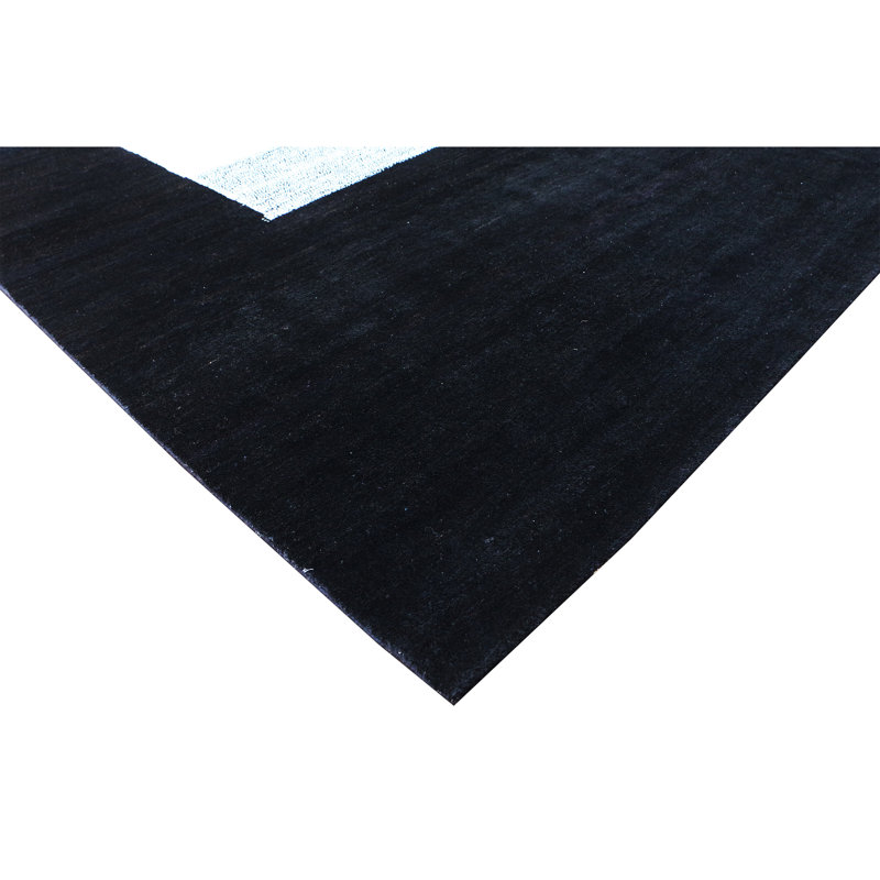 Handmade Silk and Wool Patchwork Area Rug, Rectangle 9' x 12'