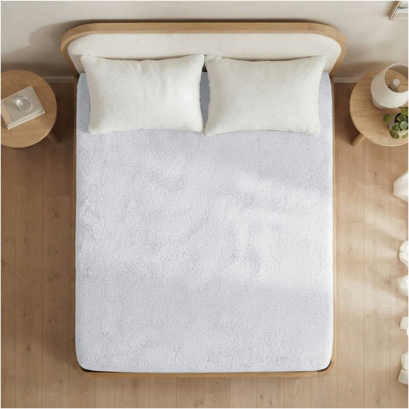 Teddy Fleece Fitted Sheet, Super King (6'), White