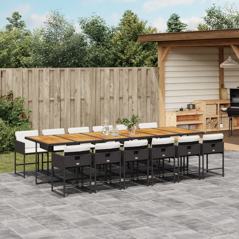  Garden Dining Set Black And Brown