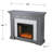 Isik Criss-Cross Electric Fireplace w/ Faux Stone